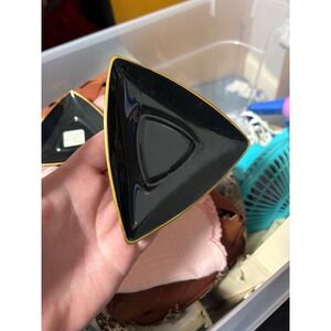 Lenox Black Gold Trim Triangle Trinket Dish‎ Candy Bowl Ring Holder ash tray